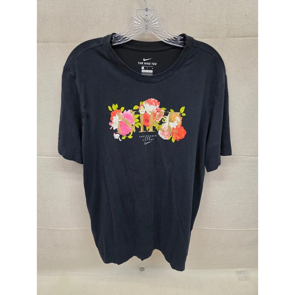 Nike Dri-FIT Floral Engineered for Victory Graphic Tee Black Large L